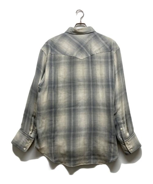 seven by seven（セブンバイセブン）SEVEN BY SEVEN (セブンバイセブン) L Sラメウエスタンシャツ ホワイト サイズ:Mの古着・服飾アイテム