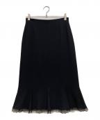 ESCADAエスカーダ）の古着「裾フリルデザインスカート」｜ブラック
