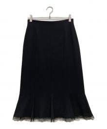 ESCADA（エスカーダ）の古着「裾フリルデザインスカート」｜ブラック