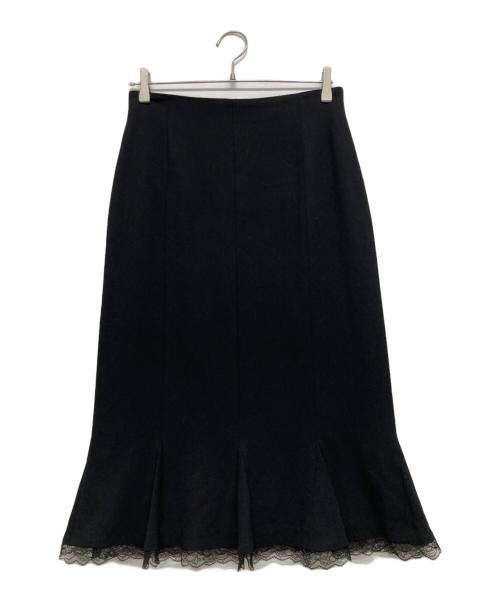 ESCADA（エスカーダ）ESCADA (エスカーダ) 裾フリルデザインスカート ブラック サイズ:Lの古着・服飾アイテム