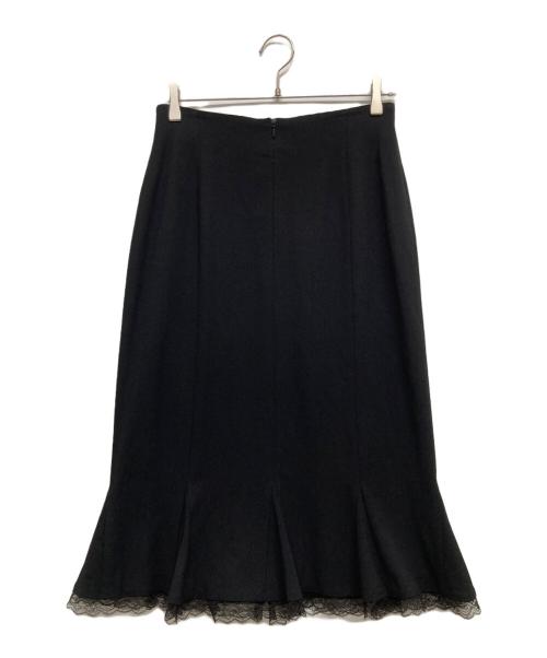 ESCADA（エスカーダ）ESCADA (エスカーダ) 裾フリルデザインスカート ブラック サイズ:Lの古着・服飾アイテム