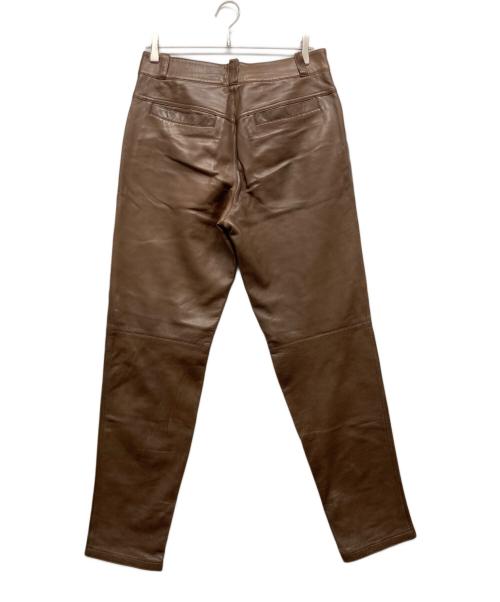 GIANNI VERSACE（ジャンニ・ヴェルサーチ）GIANNI VERSACE (ジャンニ・ヴェルサーチ) レザーパンツ ブラウン サイズ:記載なしの古着・服飾アイテム