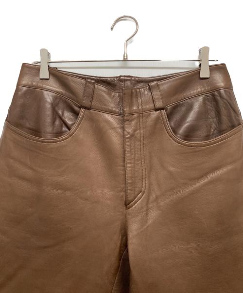 GIANNI VERSACE（ジャンニ・ヴェルサーチ）GIANNI VERSACE (ジャンニ・ヴェルサーチ) レザーパンツ ブラウン サイズ:記載なしの古着・服飾アイテム