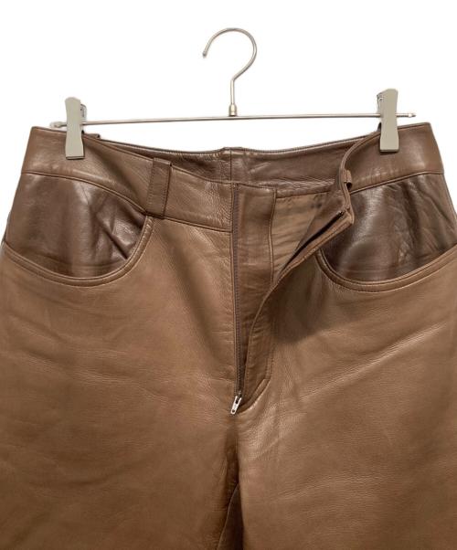 GIANNI VERSACE（ジャンニ・ヴェルサーチ）GIANNI VERSACE (ジャンニ・ヴェルサーチ) レザーパンツ ブラウン サイズ:記載なしの古着・服飾アイテム