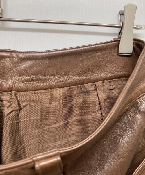 GIANNI VERSACE（ジャンニ・ヴェルサーチ）GIANNI VERSACE (ジャンニ・ヴェルサーチ) レザーパンツ ブラウン サイズ:記載なしの古着・服飾アイテム