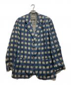 EMPORIO ARMANIエンポリオアルマーニ）の古着「総柄テーラードジャケット」｜ブルー