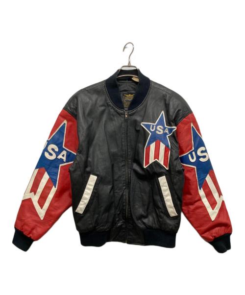 HUMAN BEING（ヒューマンビーング）HUMAN BEING (ヒューマンビーング) レザージャケット ブラック×レッド サイズ:40の古着・服飾アイテム