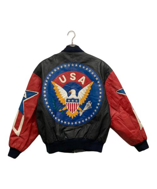 HUMAN BEING（ヒューマンビーング）HUMAN BEING (ヒューマンビーング) レザージャケット ブラック×レッド サイズ:40の古着・服飾アイテム