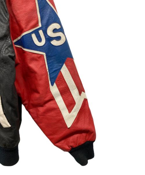 HUMAN BEING（ヒューマンビーング）HUMAN BEING (ヒューマンビーング) レザージャケット ブラック×レッド サイズ:40の古着・服飾アイテム