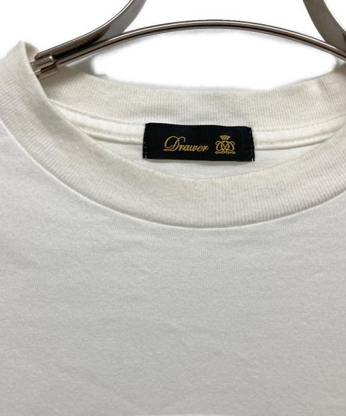 DRAWER（ドゥロワー）Drawer (ドゥロワー) ロゴTシャツ ホワイト サイズ:Sの古着・服飾アイテム
