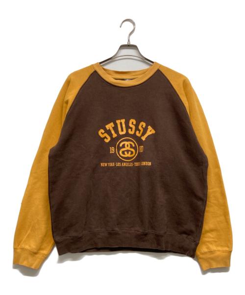 stussy（ステューシー）stussy (ステューシー) ラグランスウェット イエロー サイズ:Lの古着・服飾アイテム