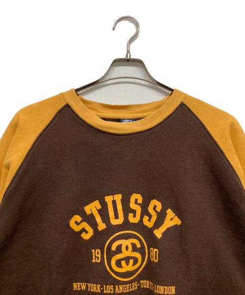 stussy（ステューシー）stussy (ステューシー) ラグランスウェット イエロー サイズ:Lの古着・服飾アイテム