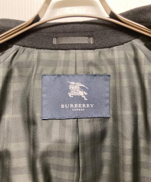 BURBERRY（バーバリー）BURBERRY (バーバリー) 裏ノバチェックカシミヤアンゴラ混コート ブラック サイズ:Lの古着・服飾アイテム