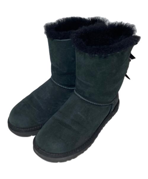 UGG（アグ）UGG (アグ) リボン付きムートンブーツ ブラック サイズ:22の古着・服飾アイテム