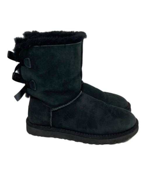 UGG（アグ）UGG (アグ) リボン付きムートンブーツ ブラック サイズ:22の古着・服飾アイテム
