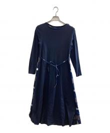 BLUE LABEL CRESTBRIDGE（ブルーレーベルクレストブリッジ）の古着「チェック柄ワンピース　55J81-232-29」｜ネイビー