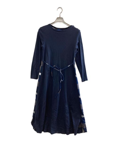 BLUE LABEL CRESTBRIDGE（ブルーレーベルクレストブリッジ）BLUE LABEL CRESTBRIDGE (ブルーレーベルクレストブリッジ) チェック柄ワンピース　55J81-232-29 ネイビー サイズ:36の古着・服飾アイテム
