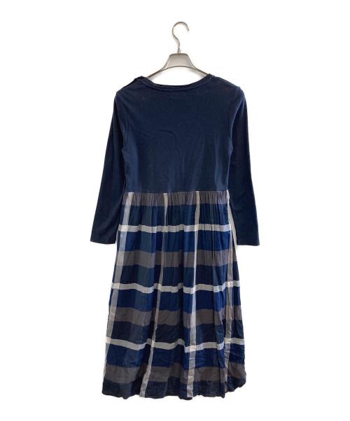 BLUE LABEL CRESTBRIDGE（ブルーレーベルクレストブリッジ）BLUE LABEL CRESTBRIDGE (ブルーレーベルクレストブリッジ) チェック柄ワンピース　55J81-232-29 ネイビー サイズ:36の古着・服飾アイテム