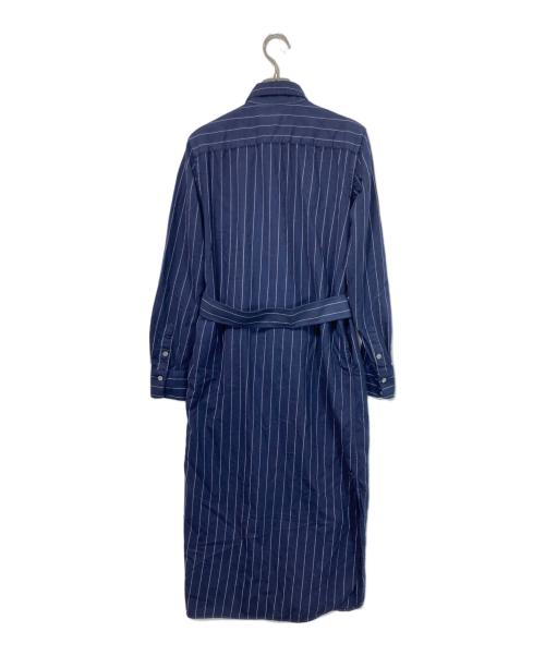 POLO RALPH LAUREN（ポロ・ラルフローレン）POLO RALPH LAUREN (ポロ・ラルフローレン) ストライプシャツワンピース ネイビー サイズ:Mの古着・服飾アイテム
