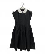 UNMINOUアンミヌ）の古着「ミニラウンドジャガードドレス」｜ブラック