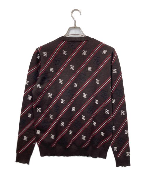 FENDI（フェンディ）FENDI (フェンディ) ジャガードクルーネックニット ブラウン サイズ:48の古着・服飾アイテム