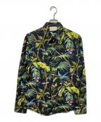 GUCCIグッチ）の古着「フローラル 花柄 シャツ」｜グリーン