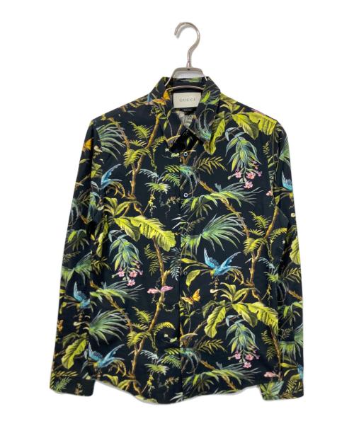 GUCCI（グッチ）GUCCI (グッチ) フローラル 花柄 シャツ グリーン サイズ:38の古着・服飾アイテム