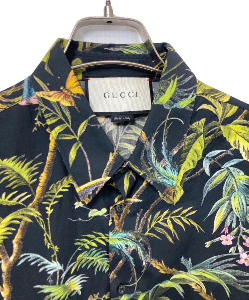GUCCI（グッチ）GUCCI (グッチ) フローラル 花柄 シャツ グリーン サイズ:38の古着・服飾アイテム