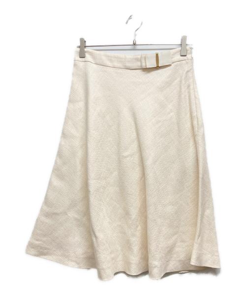 Salvatore Ferragamo（サルヴァトーレ フェラガモ）Salvatore Ferragamo (サルヴァトーレ フェラガモ) ヴァラスカート ホワイト サイズ:Mの古着・服飾アイテム