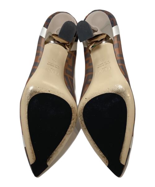 FENDI（フェンディ）FENDI (フェンディ) ズッカ柄メッシュパンプス ベージュ サイズ:36の古着・服飾アイテム