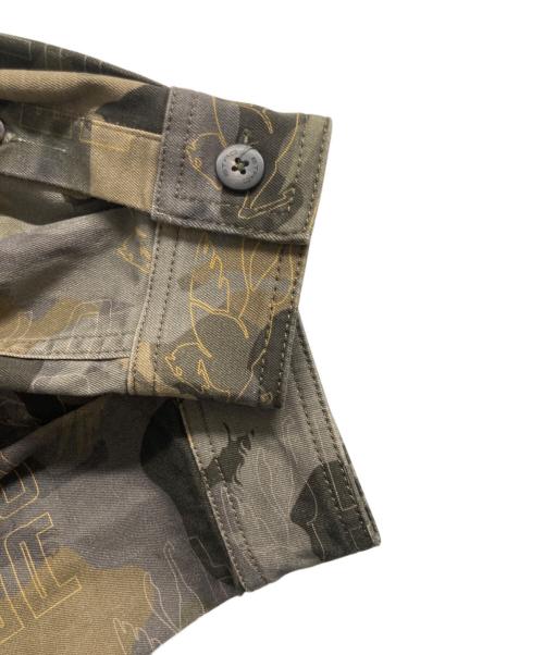 ETRO（エトロ）ETRO (エトロ) ペガソプリント迷彩柄シャツ ブラウン サイズ:XLの古着・服飾アイテム