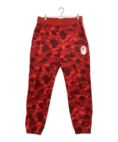 A BATHING APE（ア ベイシング エイプ）A BATHING APE (ア ベイシング エイプ) Color Camo Sweat Pant レッド サイズ:XLの古着・服飾アイテム