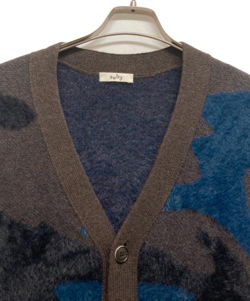 saby（サバイ）saby (サバイ) WATER SURFACE PATTERN KNIT CARDIGAN ブラウン サイズ:Lの古着・服飾アイテム