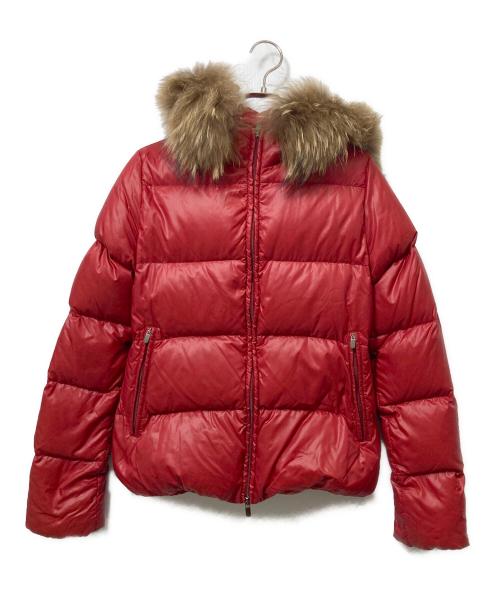 DUVETICA（デュベティカ）DUVETICA (デュベティカ) ファー付きダウンジャケット レッド サイズ:Lの古着・服飾アイテム