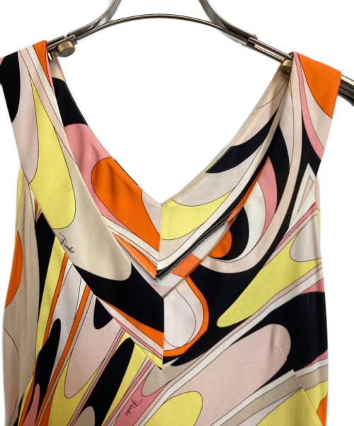 Emilio Pucci（エミリオ プッチ）Emilio Pucci (エミリオ プッチ) ノースリーブシルクワンピース ホワイト サイズ:36の古着・服飾アイテム