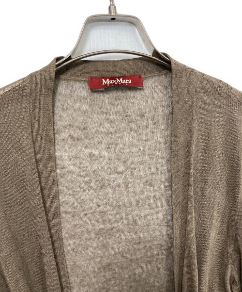 Max Mara Studio（マックスマーラ ストゥディオ）MAX MARA STUDIO (マックスマーラ ストゥディオ) リネン混ロングカーディガン ブラウン サイズ:Sの古着・服飾アイテム