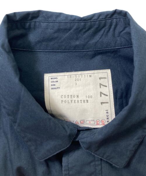 sacai（サカイ）sacai (サカイ) ドローストリングシャツ ネイビー サイズ:3の古着・服飾アイテム