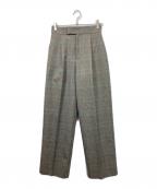 LE CIEL BLEUルシェルブルー）の古着「Check Tuck Pants」｜グレー