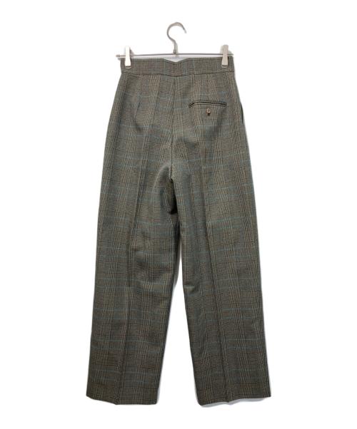 LE CIEL BLEU（ルシェルブルー）LE CIEL BLEU (ルシェルブルー) Check Tuck Pants グレー サイズ:Sの古着・服飾アイテム