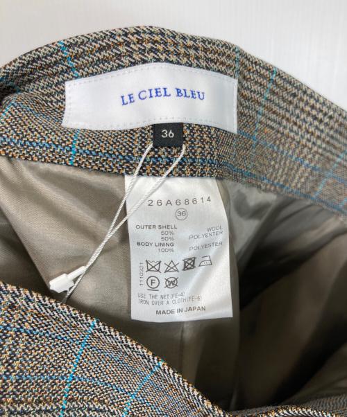 LE CIEL BLEU（ルシェルブルー）LE CIEL BLEU (ルシェルブルー) Check Tuck Pants グレー サイズ:Sの古着・服飾アイテム