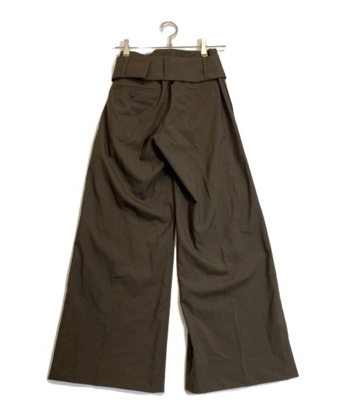 LE CIEL BLEU（ルシェルブルー）LE CIEL BLEU (ルシェルブルー) Relaxed Fit Trousers グリーン サイズ:36の古着・服飾アイテム