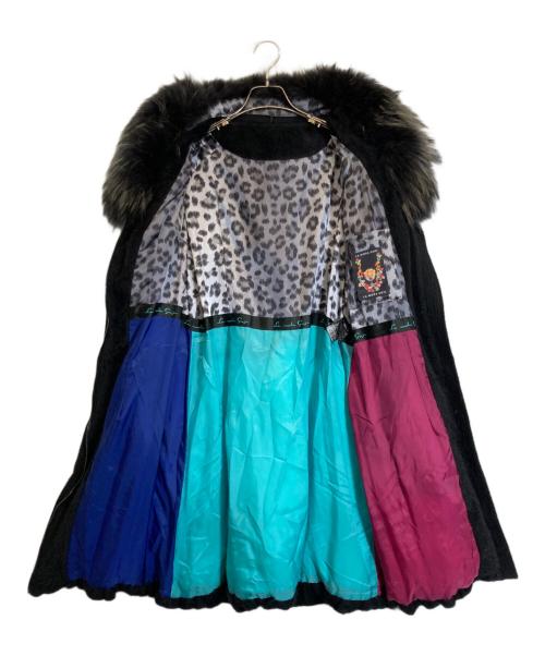 La Moda GOJI（ラ モーダ ゴジ）La Moda GOJI (ラ モーダ ゴジ) ラクーンファー付きダウンコート ブラック サイズ:11の古着・服飾アイテム