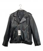ZARAザラ）の古着「ラムレザーライダースジャケット」｜ブラック