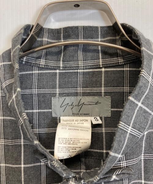 Yohji Yamamoto pour homme（ヨウジヤマモト プールオム）Yohji Yamamoto pour homme (ヨウジヤマモト プールオム) チャイナボタンシャツ グレー サイズ:3の古着・服飾アイテム