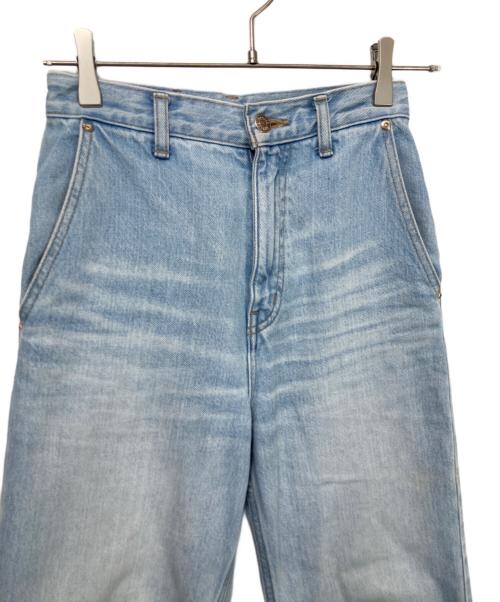 anuans（アニュアンス）anuans (アニュアンス) デザインヘムワイドデニムパンツ インディゴの古着・服飾アイテム
