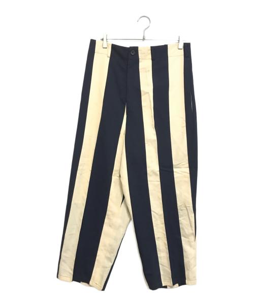 Yohji Yamamoto pour homme（ヨウジヤマモト プールオム）Yohji Yamamoto pour homme (ヨウジヤマモト プールオム) ストライプパンツ ネイビー サイズ:Sの古着・服飾アイテム