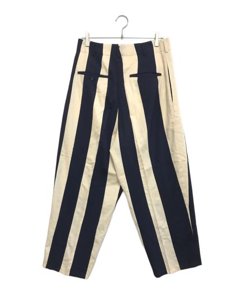 Yohji Yamamoto pour homme（ヨウジヤマモト プールオム）Yohji Yamamoto pour homme (ヨウジヤマモト プールオム) ストライプパンツ ネイビー サイズ:Sの古着・服飾アイテム