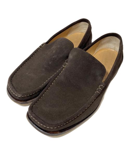 HERMES（エルメス）HERMES (エルメス) Hロゴスエードローファー ブラウン サイズ:41の古着・服飾アイテム