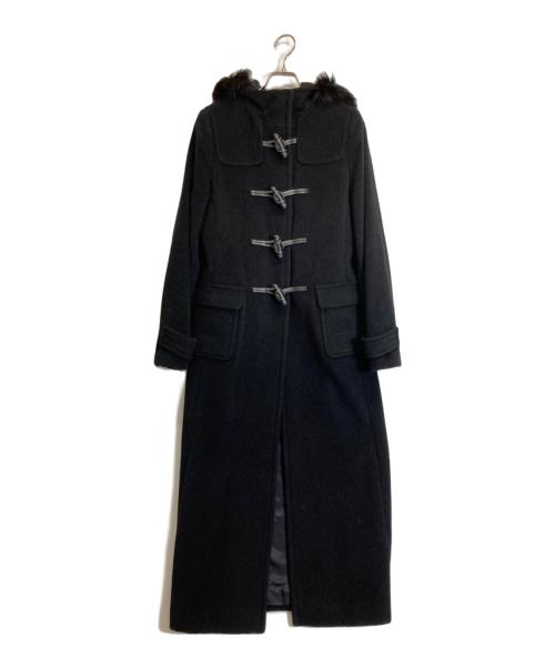 comme ca du mode（コムサデモード）COMME CA DU MODE (コムサデモード) フェイクファー付アンゴラダッフルコート ブラック サイズ:9の古着・服飾アイテム