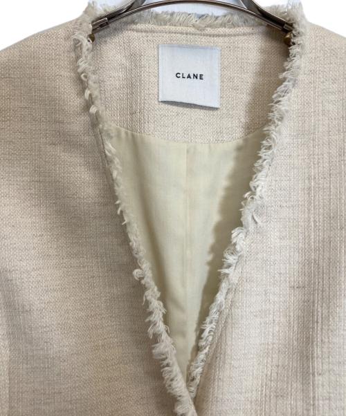 CLANE（クラネ）CLANE (クラネ) ツイードコート ホワイト サイズ:38の古着・服飾アイテム